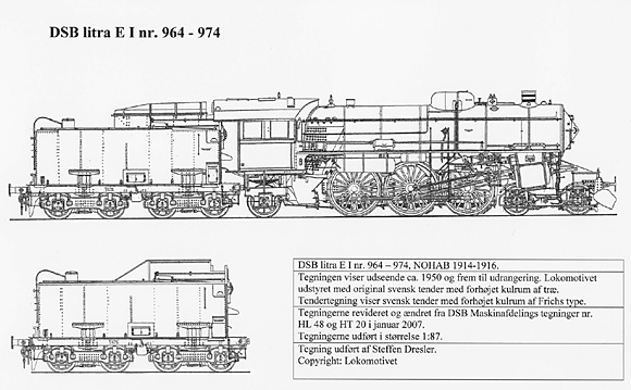 DSB E 964-974 fra ca. 1950