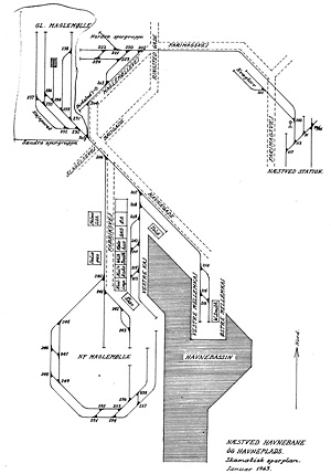 Sporplan Næstved havnebane januar 1963