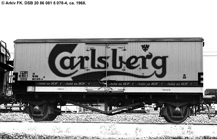 Carlsberg Bryggerierne - DSB 20 86 081 5 078-4