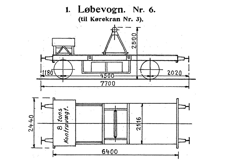 DSB Løbevogn for Kørekran nr. 6 DSB Løbevogn for Kørekran nr. 6