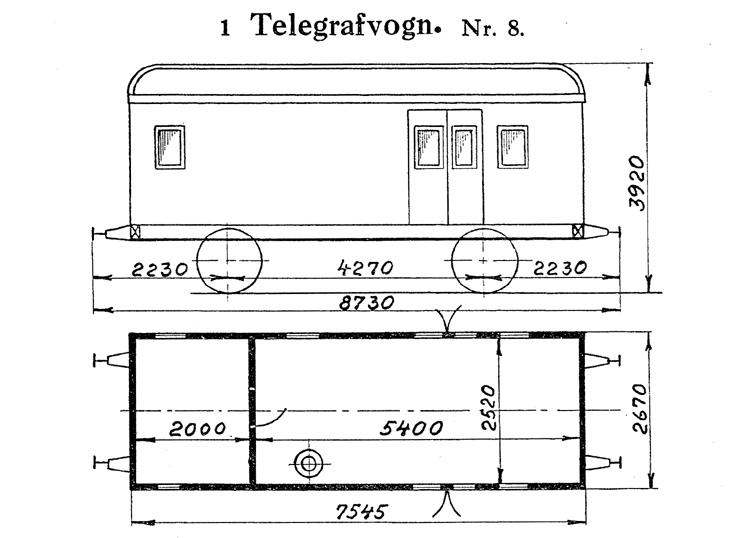 DSB Telegrafvogn nr. 8
