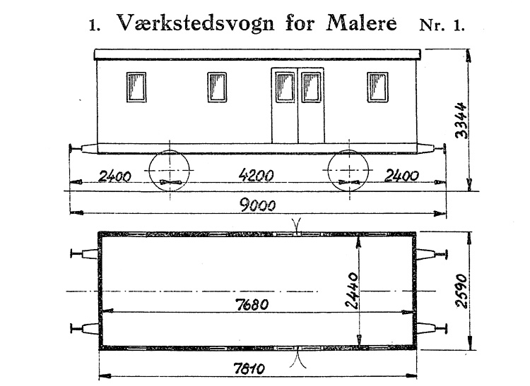 DSB Værkstedsvogn for Malere nr. 1 DSB Værkstedsvogn for Malere nr. 1