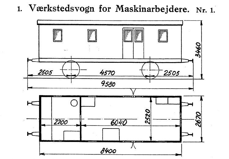 DSB Værkstedsvogn for Maskinarbejdere nr. 1