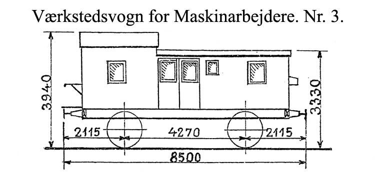 DSB Værkstedsvogn for Maskinarbejdere nr. 3