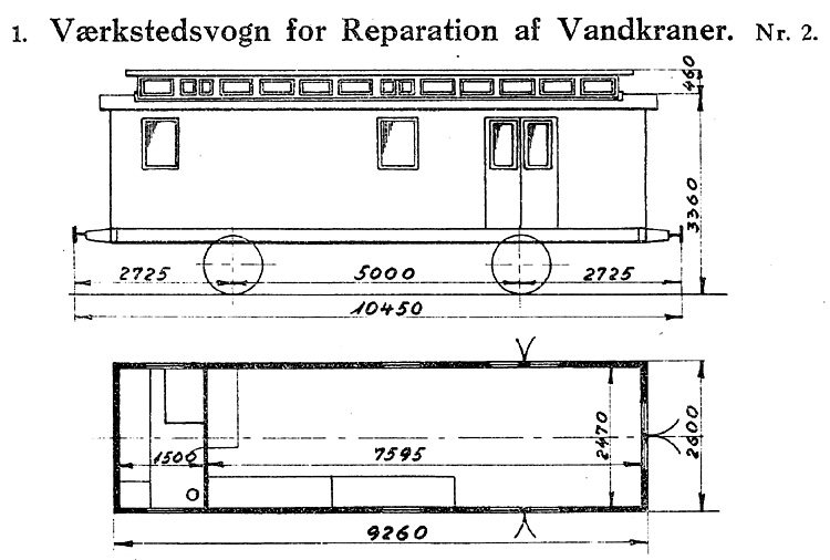 DSB Værkstedsvogn for Reparation af Vandkraner nr. 2