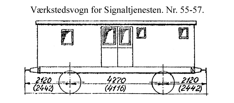 DSB Værkstedsvogn for Signaltjenesten nr. 57 DSB Værkstedsvogn for Signaltjenesten nr. 57