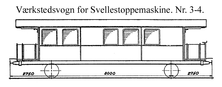 DSB Værkstedsvogn for Svellestoppemaskine nr. 3 DSB Værkstedsvogn for Svellestoppemaskine nr. 3