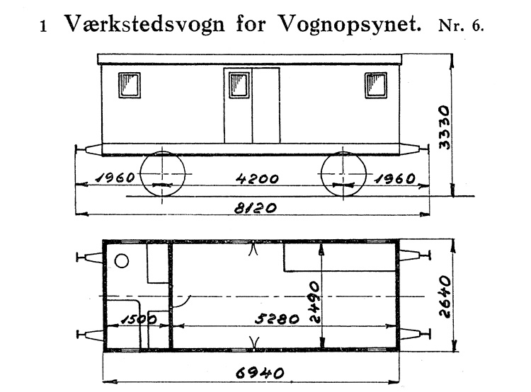 DSB Værkstedsvogn for Vognopsynet nr. 6