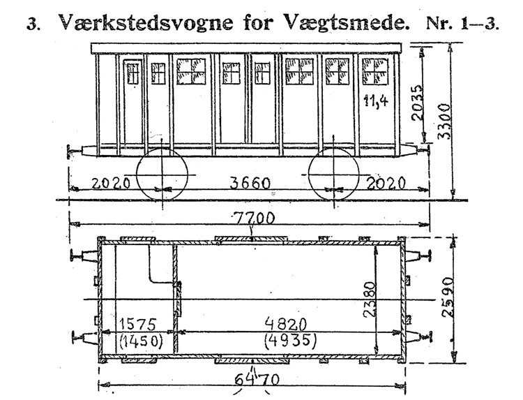 DSB Værkstedsvogn for Vægtsmede nr. 1