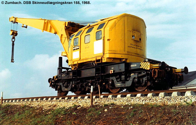 DSB Specialvogn 155<br>Skinneudlægningskran DSB Specialvogn 155<br>Skinneudlægningskran