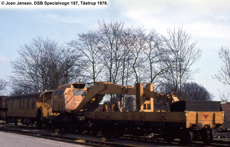 DSB Specialvogn 157<br>Skinneudlægningskran DSB Specialvogn 157<br>Skinneudlægningskran