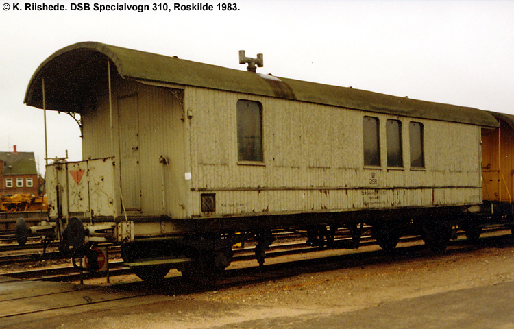 DSB Specialvogn 310<br>Værkstedsvogn for murere DSB Specialvogn 310<br>Værkstedsvogn for murere