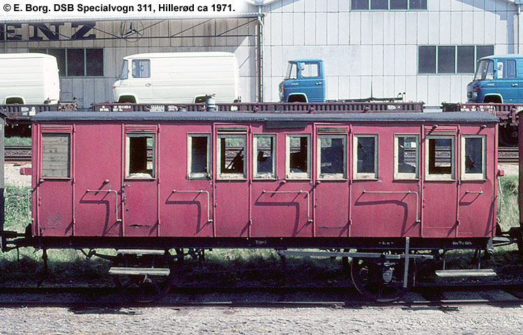 DSB Specialvogn 311<br>Bygningsvogn DSB Specialvogn 311<br>Bygningsvogn