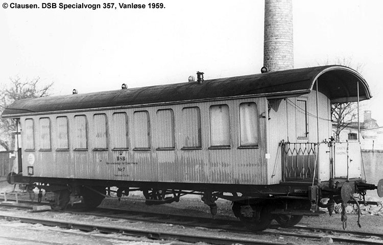 DSB Specialvogn 357<br>Værkstedsvogn for Elektrikere DSB Specialvogn 357<br>Værkstedsvogn for Elektrikere