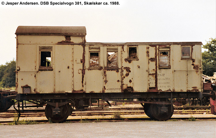 DSB Specialvogn 381<br>Værkstedsvogn for Kedelsmede