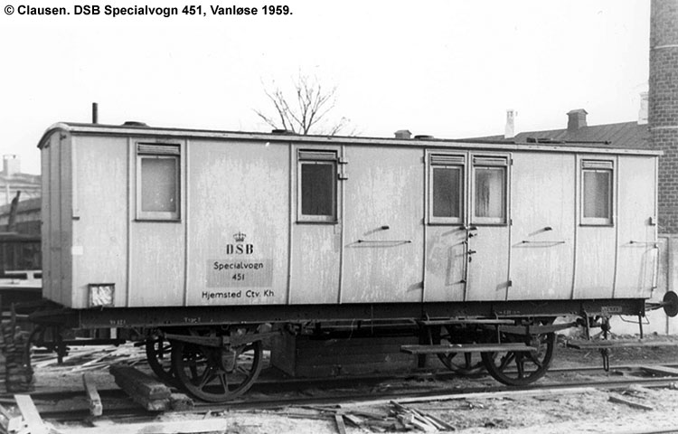 DSB Specialvogn 451<br>Værkstedsvogn for malere