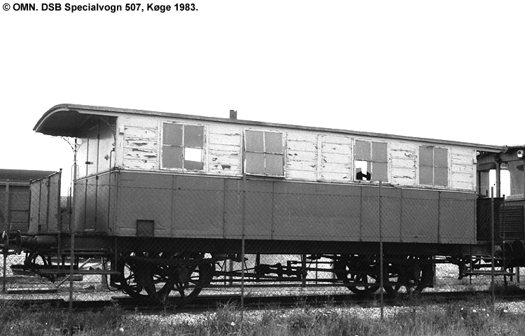 DSB Specialvogn 507<br>Værkstedsvogn for Signaltjenesten DSB Specialvogn 507<br>Værkstedsvogn for Signaltjenesten