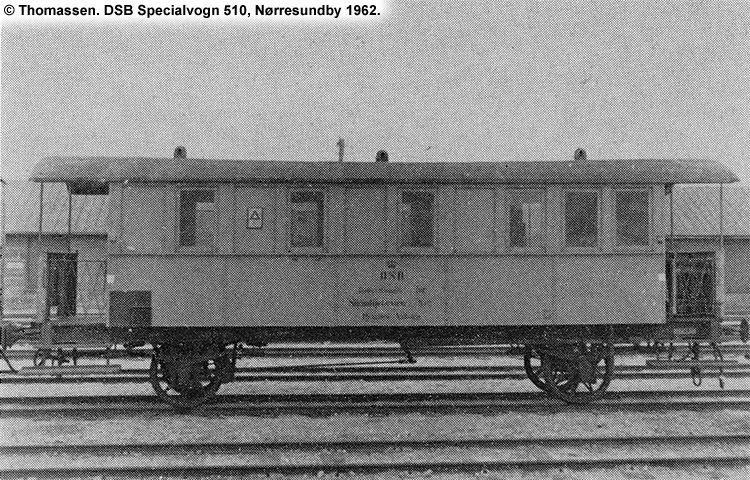 DSB Specialvogn 510<br>Værkstedsvogn for Signaltjenesten