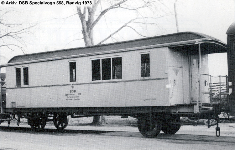 DSB Specialvogn 558<br>Værkstedsvogn for Signaltjenesten DSB Specialvogn 558<br>Værkstedsvogn for Signaltjenesten