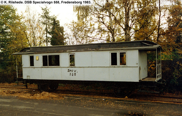 DSB Specialvogn 558<br>Værkstedsvogn for Signaltjenesten DSB Specialvogn 558<br>Værkstedsvogn for Signaltjenesten