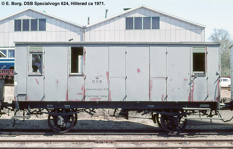 DSB Specialvogn 624<br>Værkstedsvogn for Sikringsanlægskolonne