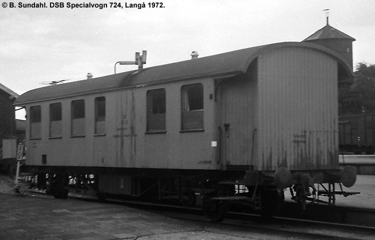 DSB Specialvogn 724<br>Værkstedsvogn for Svellestoppemaskine