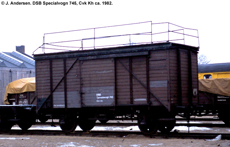 DSB Specialvogn 745<br>Tårnvogn til remise DSB Specialvogn 745<br>Tårnvogn til remise