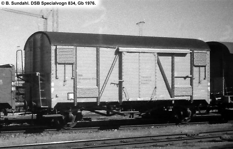 DSB Specialvogn 834<br>Transportvogn for boreværktøj DSB Specialvogn 834<br>Transportvogn for boreværktøj