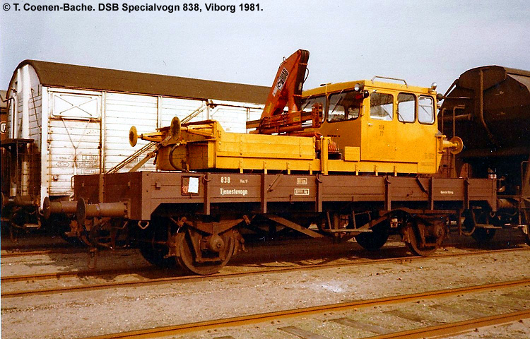 DSB Specialvogn 838<br>Transportvogn for Troljer DSB Specialvogn 838<br>Transportvogn for Troljer