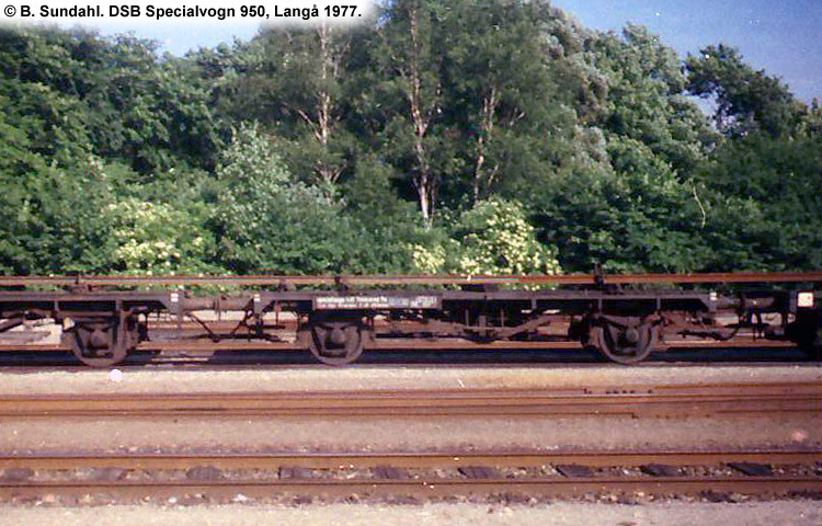 DSB Specialvogn 950<br>Transportvogn for skinner