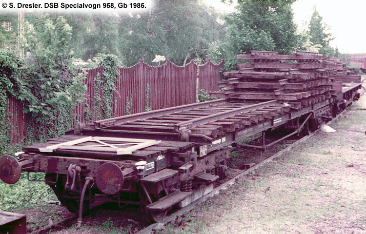 DSB Specialvogn 958<br>Skinnetransportvogn DSB Specialvogn 958<br>Skinnetransportvogn