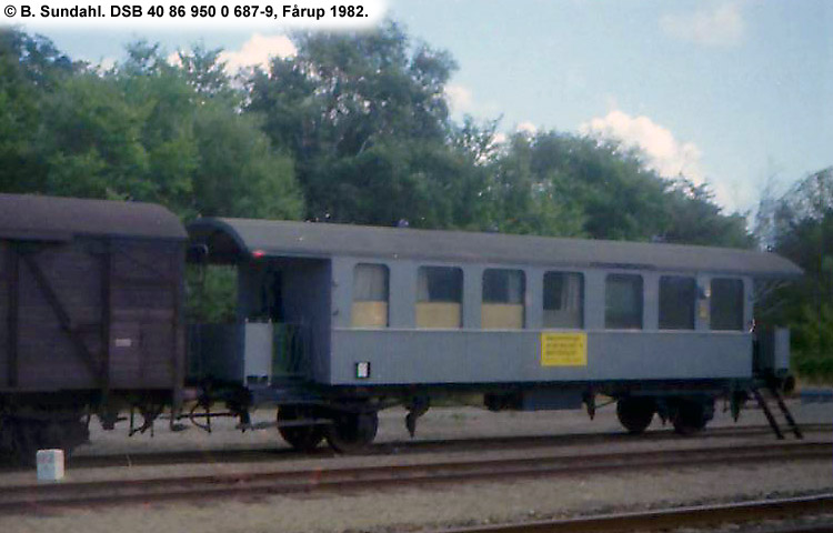 DSB Tjenestevogn 40 86 950 0 687-9 DSB Tjenestevogn 40 86 950 0 687-9