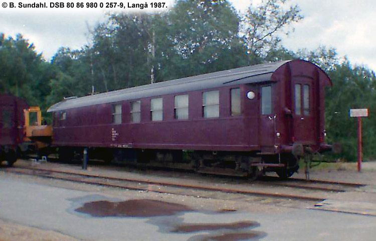 DSB Tjenestevogn 80 86 980 0 257-9 DSB Tjenestevogn 80 86 980 0 257-9