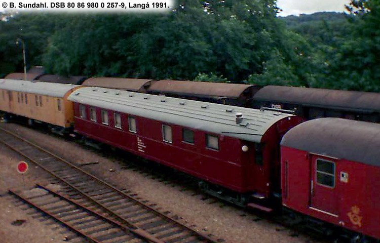 DSB Tjenestevogn 80 86 980 0 257-9 DSB Tjenestevogn 80 86 980 0 257-9