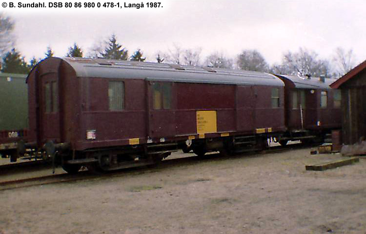 DSB Tjenestevogn 80 86 980 0 478-1 DSB Tjenestevogn 80 86 980 0 478-1