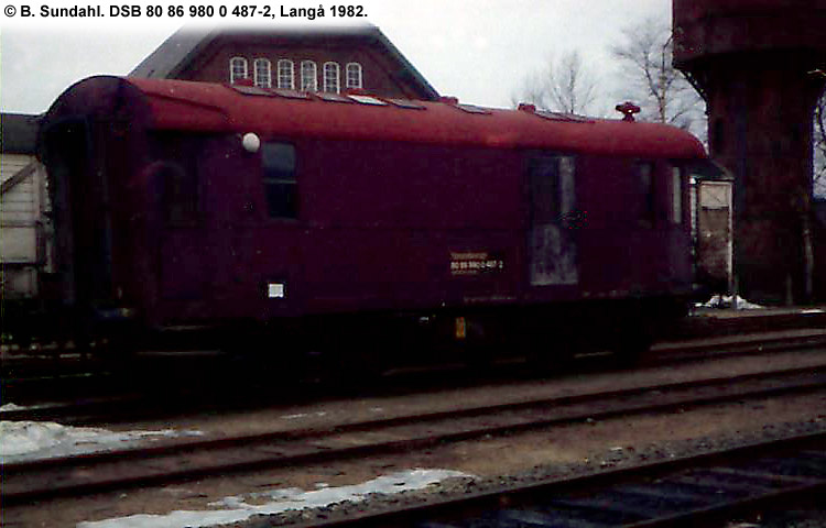 DSB Tjenestevogn 80 86 980 0 487-2 DSB Tjenestevogn 80 86 980 0 487-2