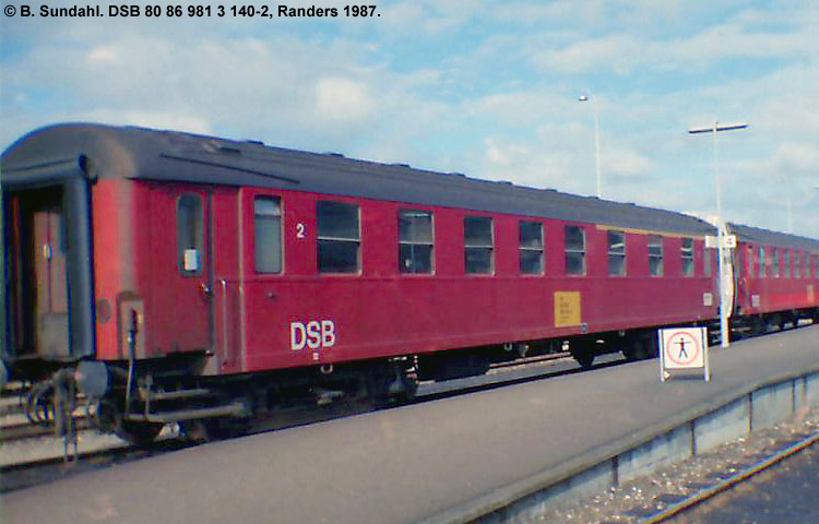 DSB Tjenestevogn 80 86 981 3 140-2 DSB Tjenestevogn 80 86 981 3 140-2