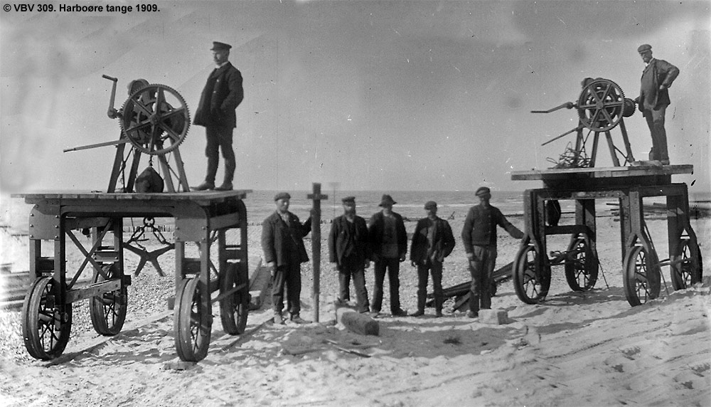 Blokvogne på Harboøre tange 1909