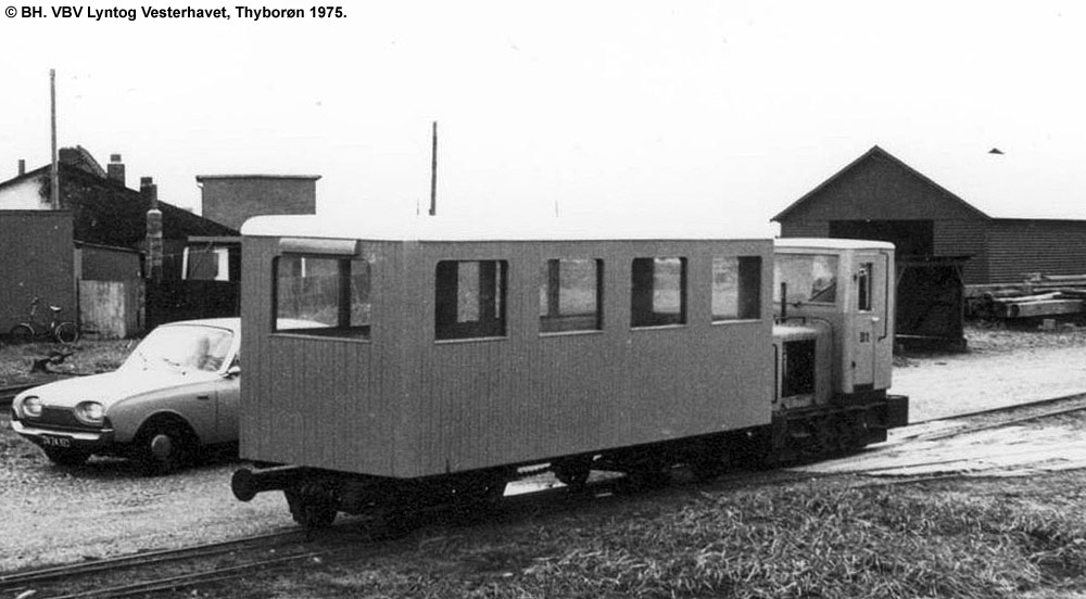 VBV vognen kaldet Lyntog Vesterhavet, Thyborøn 1975