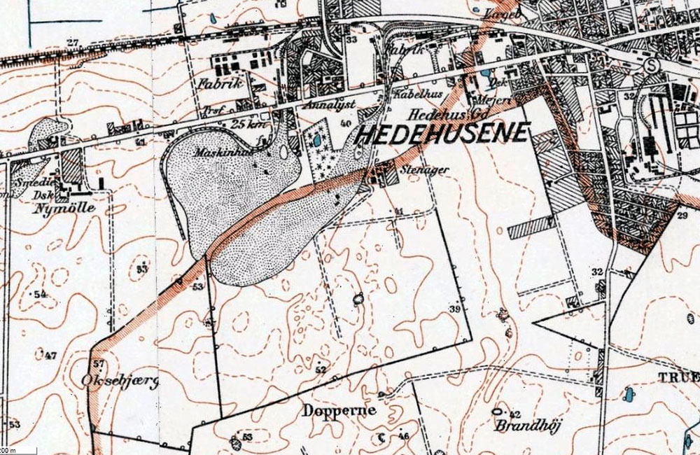 Hedehusene Skærvefabrik kort 1932