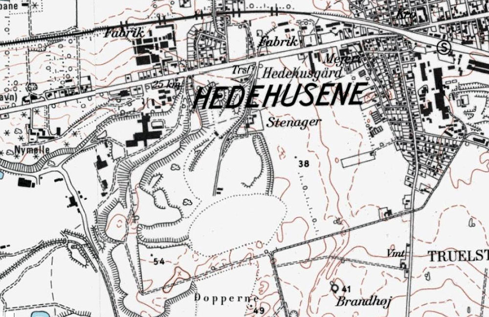 Hedehusene Skærvefabrik kort 1968