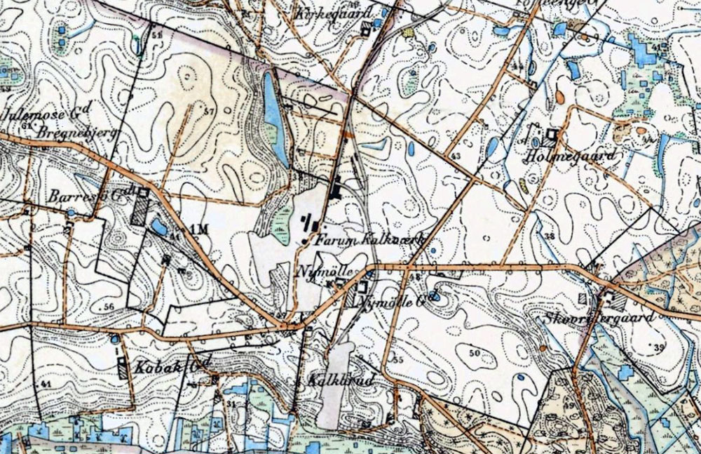 Kort over Farum kalkværk ca 1905