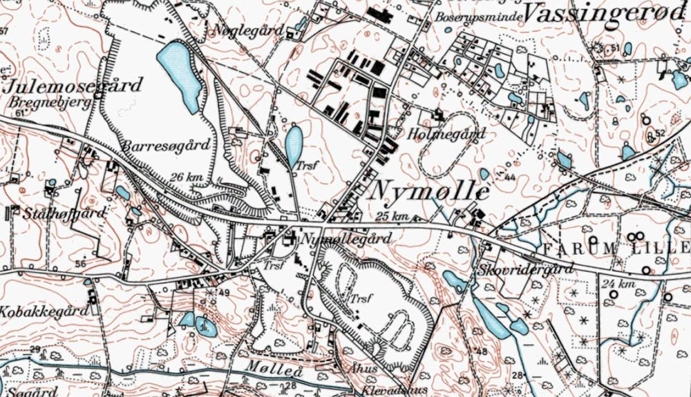 Kort over Farum grusgrav ca 1961