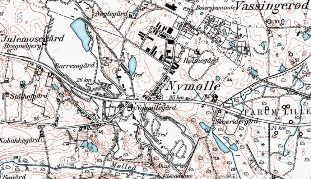 Kort over Farum grusgrav ca 1961