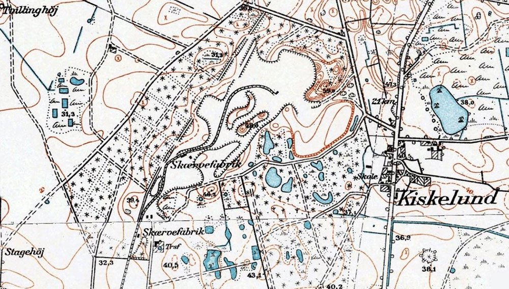 Kort over Nørre Smedeby skærvefabrik
